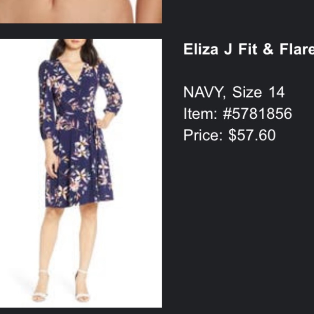 COPY - Nordstrom Eliza J Fit & Flare Dress Size 14